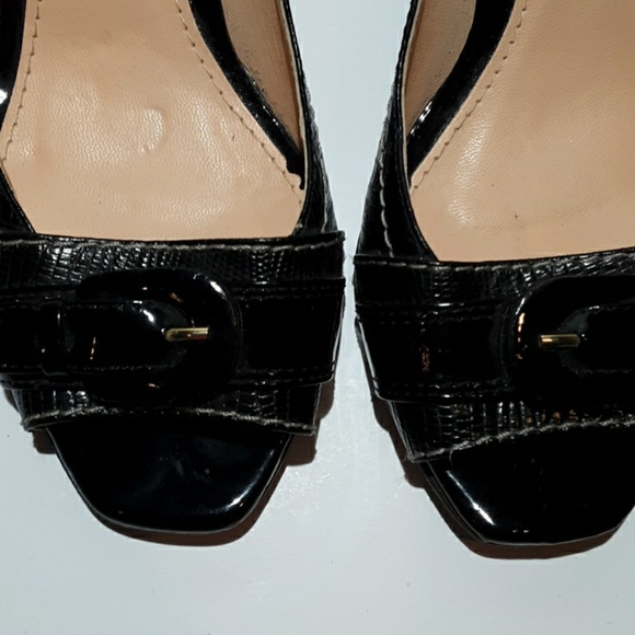 Corello black leather croco print heels - Picture 6 of 8